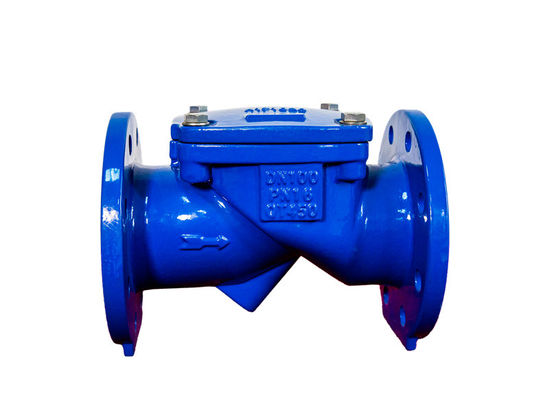 Rubber Seat Silent Check Valve Cast Iron 45 DEG For Sewage