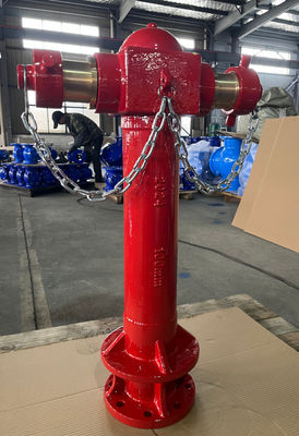 BS750 Vertical Fire Hydrant For Fire Protection Painted Red  PN16 Pressure ISO9001 Certified