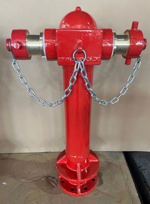 BS750 Vertical Fire Hydrant For Fire Protection Painted Red  PN16 Pressure ISO9001 Certified